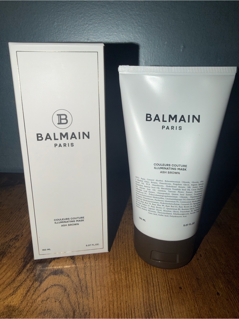 Balmain Paris Couleurs Couture Illuminating Mask-Ash Brown 150 ML-5.07 fl oz-NIB